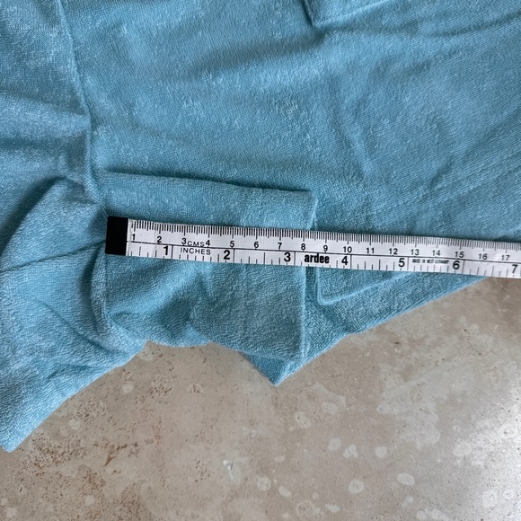 Andie Swim Light Blue Short Sleeve Collar Button Up Shorts Romper Womens Size S - Picture 13 of 16